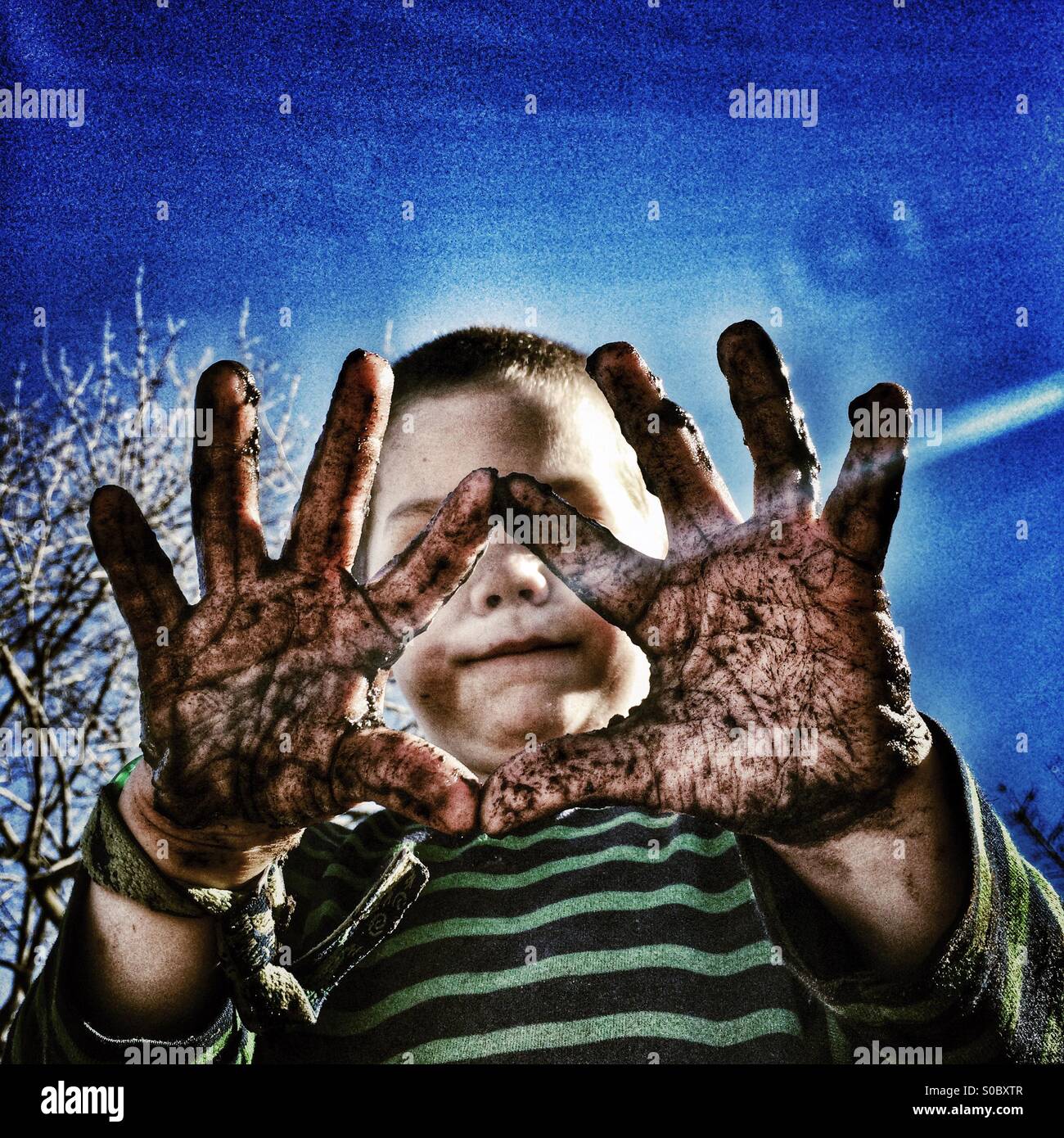 Muddy Hands Stock Photo Alamy