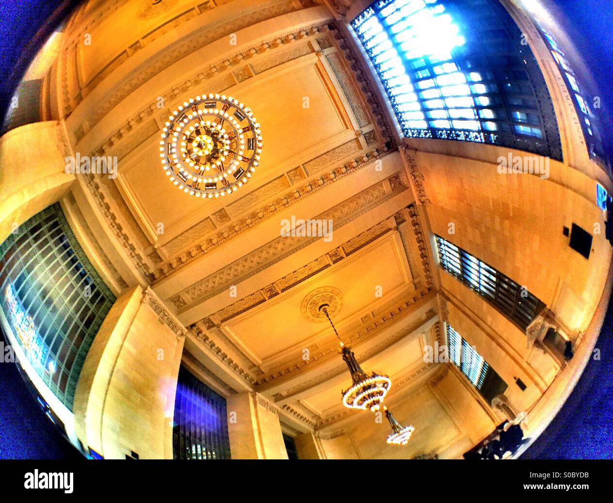 Chandeliers in Grand Central Terminal, NYC - Smartphone Captured Stock Image