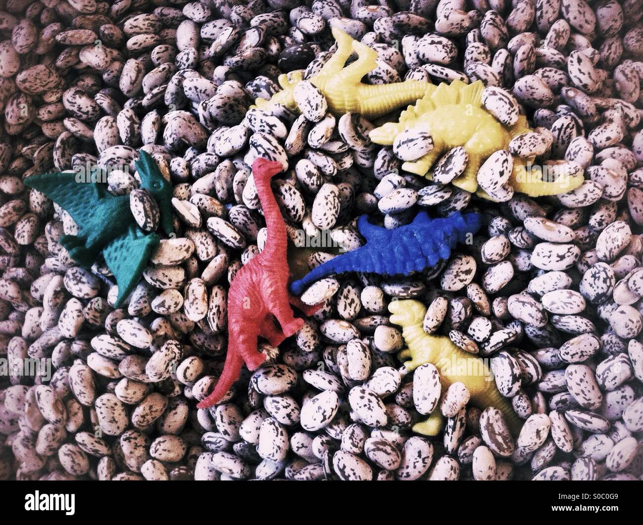 Plastic toy dinosaurs - Smartphone Captured Stock Image