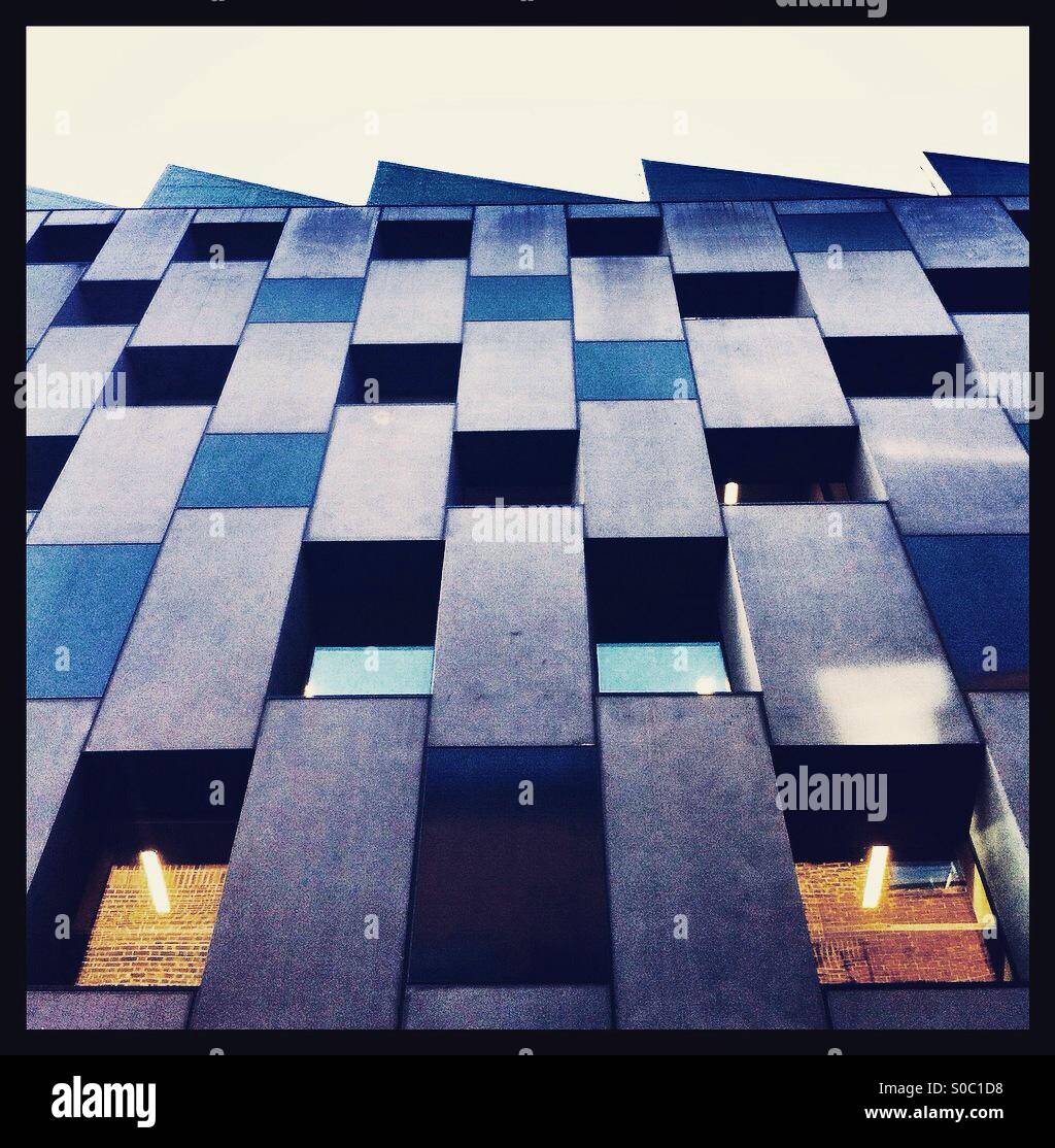 Looking up at Rivington Place, London, designed by architect David Adjaye - Smartphone Captured Stock Image