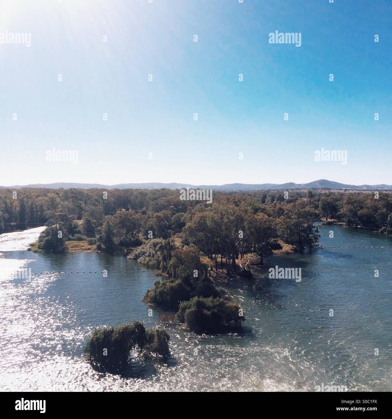 Murray river at Hume Weir, Albury, New South Wales, Australia Stock