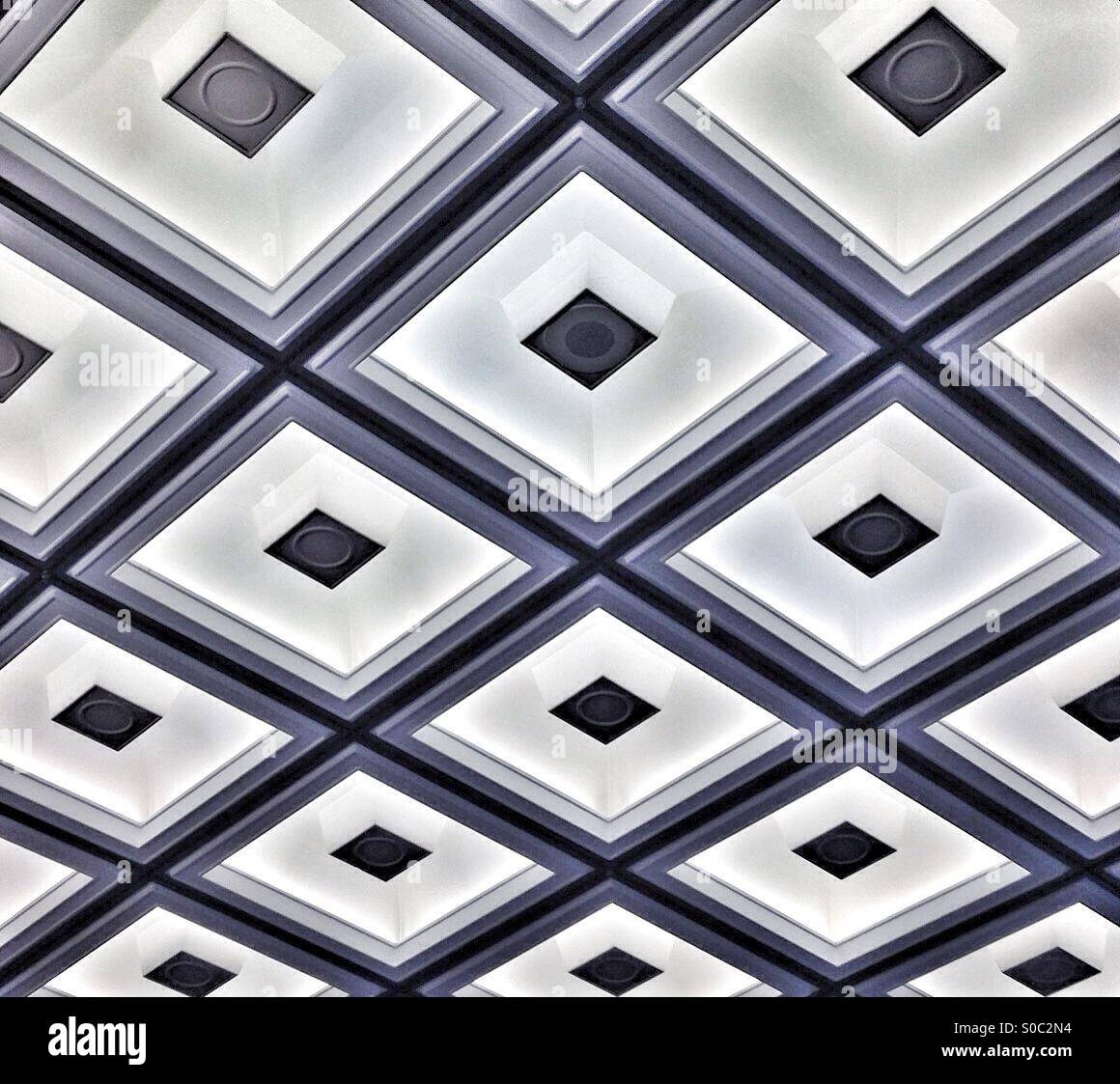 Abstract image of ceiling lights. Taken in Vancouver, British Columbia, Canada. - Smartphone Captured Stock Image