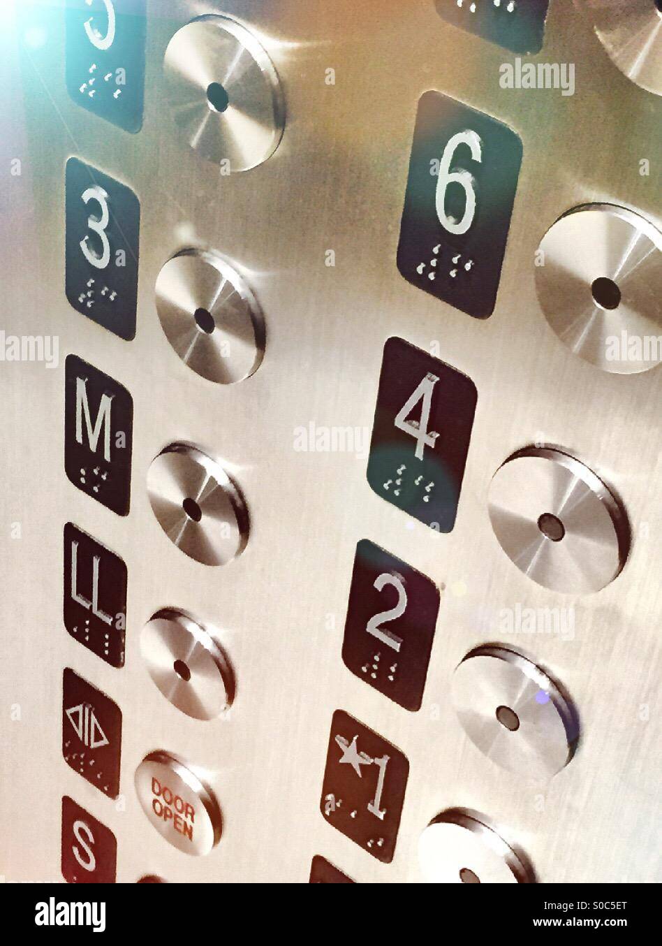 Elevator buttons - Smartphone Captured Stock Image