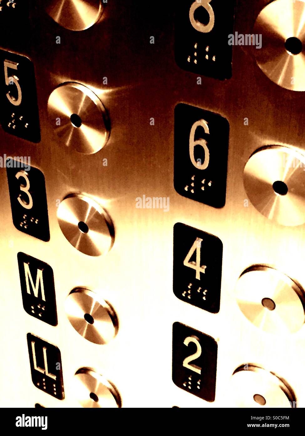 Elevator buttons - Smartphone Captured Stock Image
