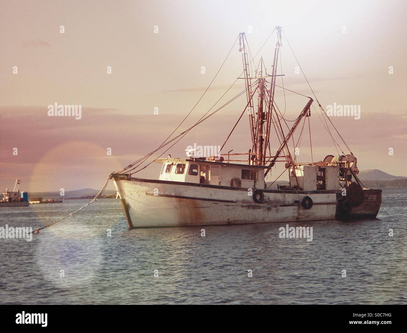 Lobster boat in the harbor of Bar Harbor, Maine, USA Stock Photo Alamy