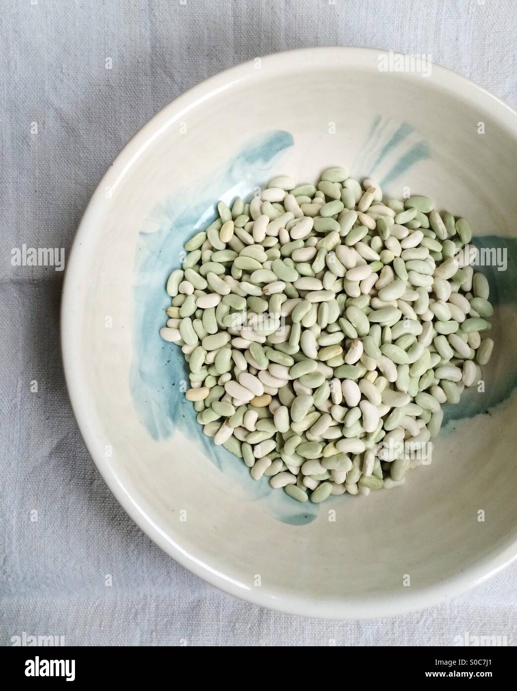 Organic Flageolet beans. - Smartphone Captured Stock Image