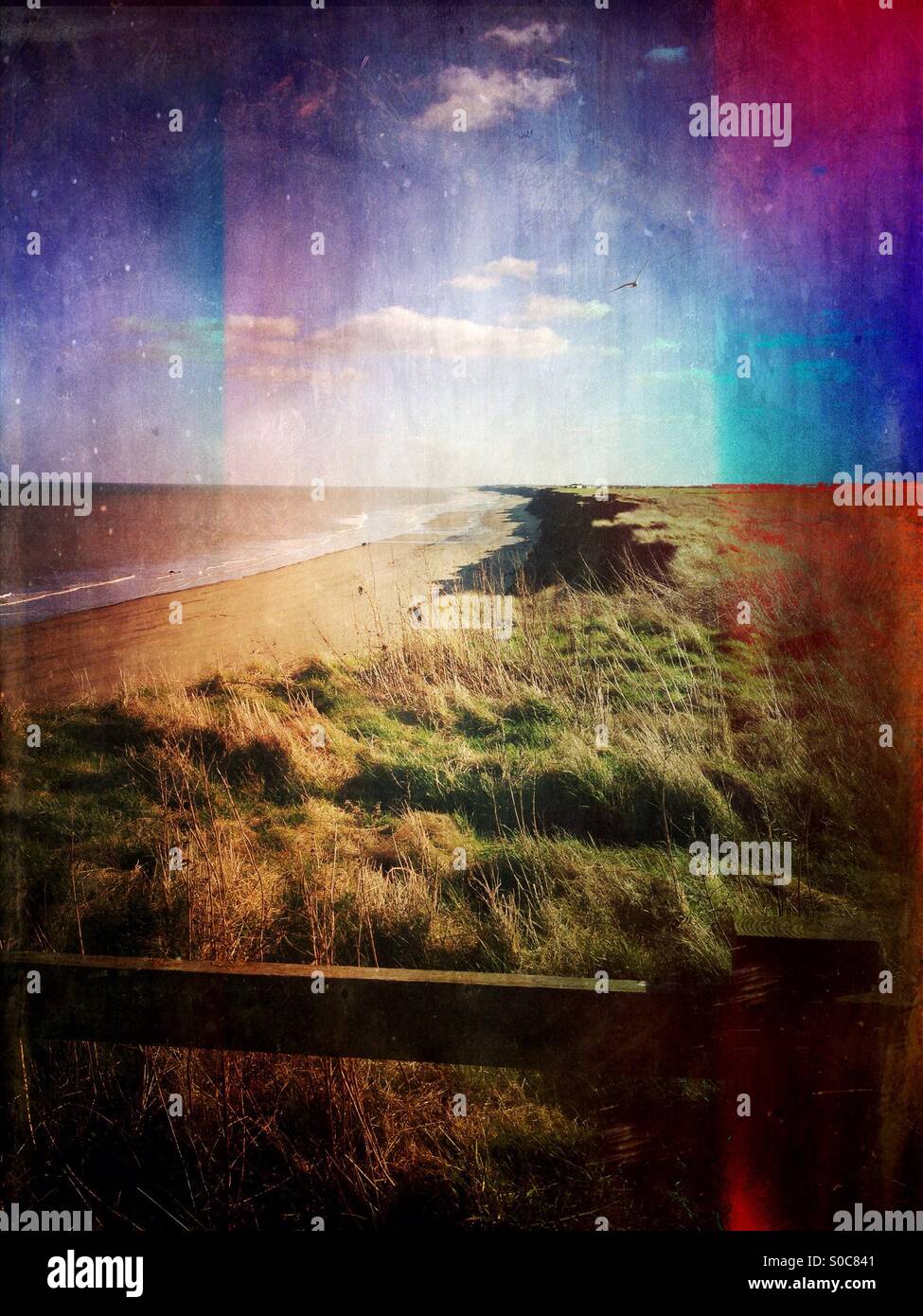 Eroding cliffs on the Holderness Coast Stock Photo