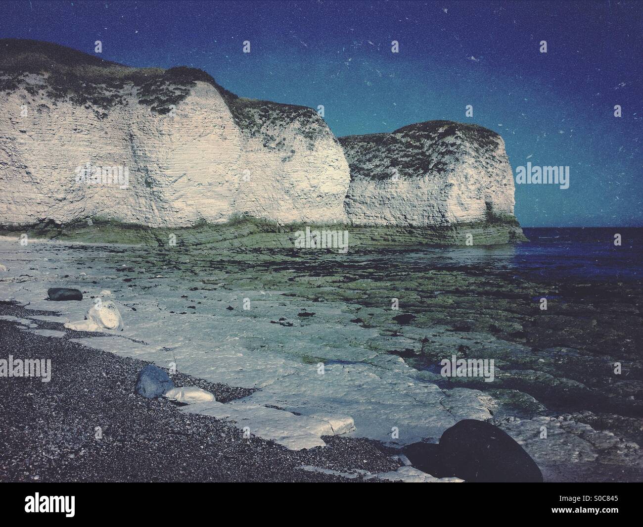 Chalk cliffs at Flamborough Head Stock Photo