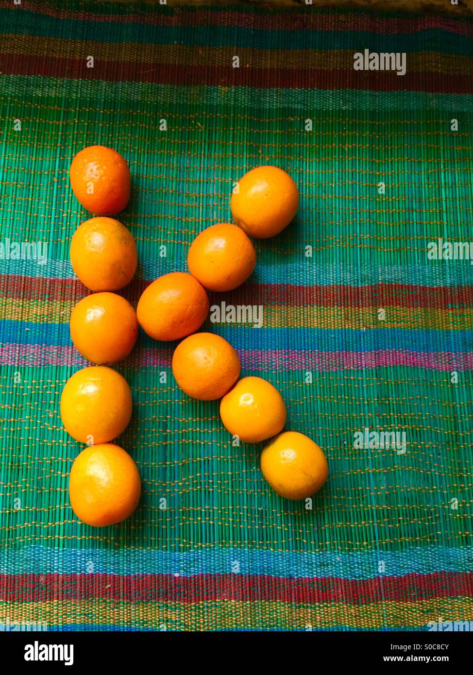 K for Kumquat - Smartphone Captured Stock Image