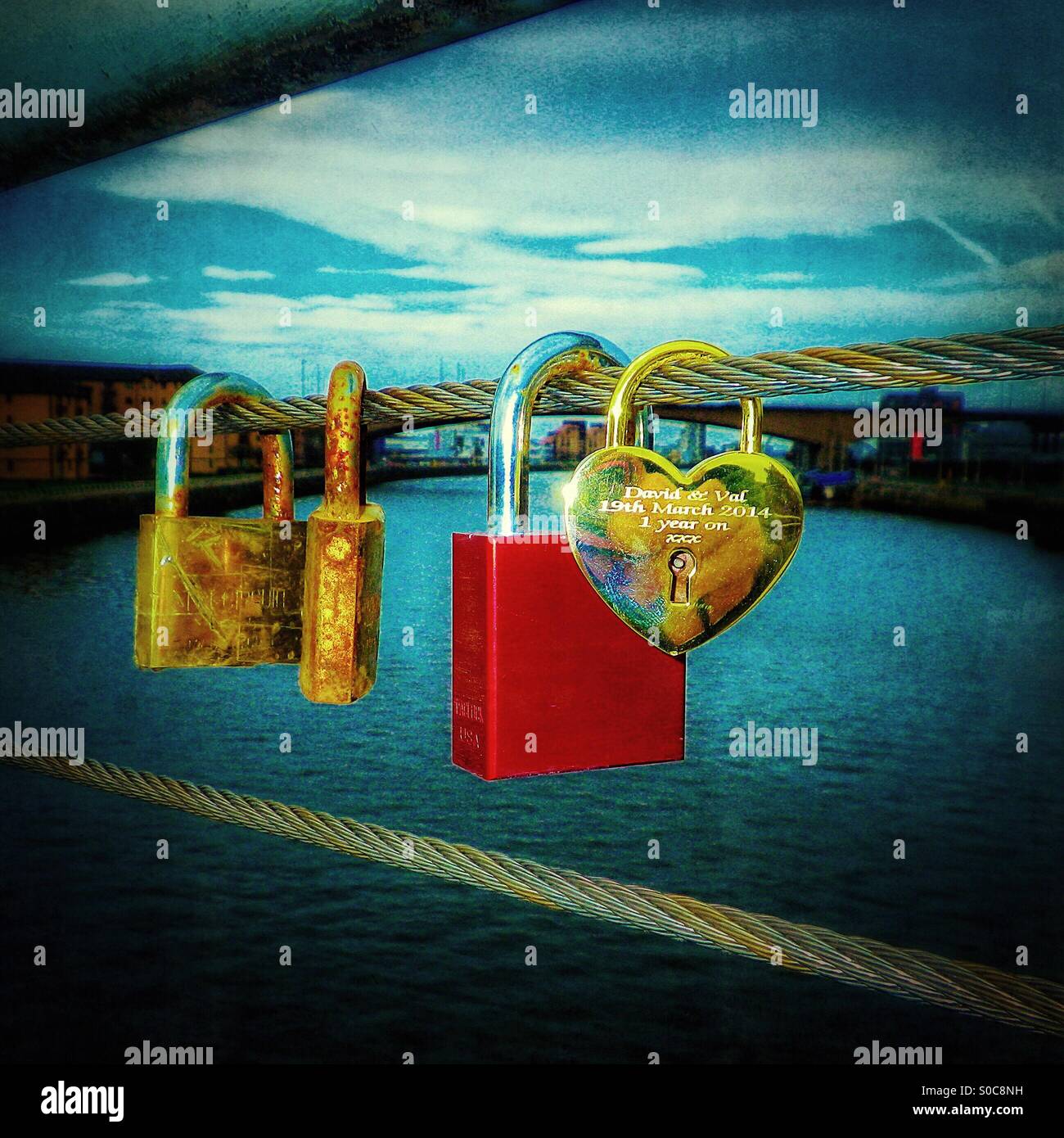 Love locks - Smartphone Captured Stock Image