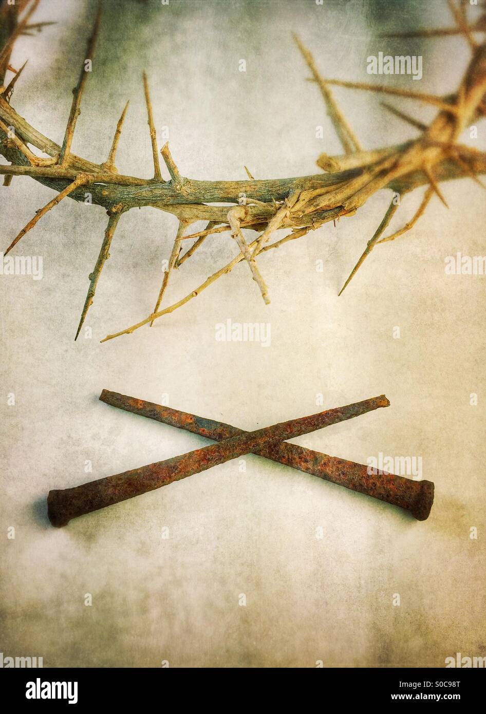 Crown of thorns with nails. - Smartphone Captured Stock Image