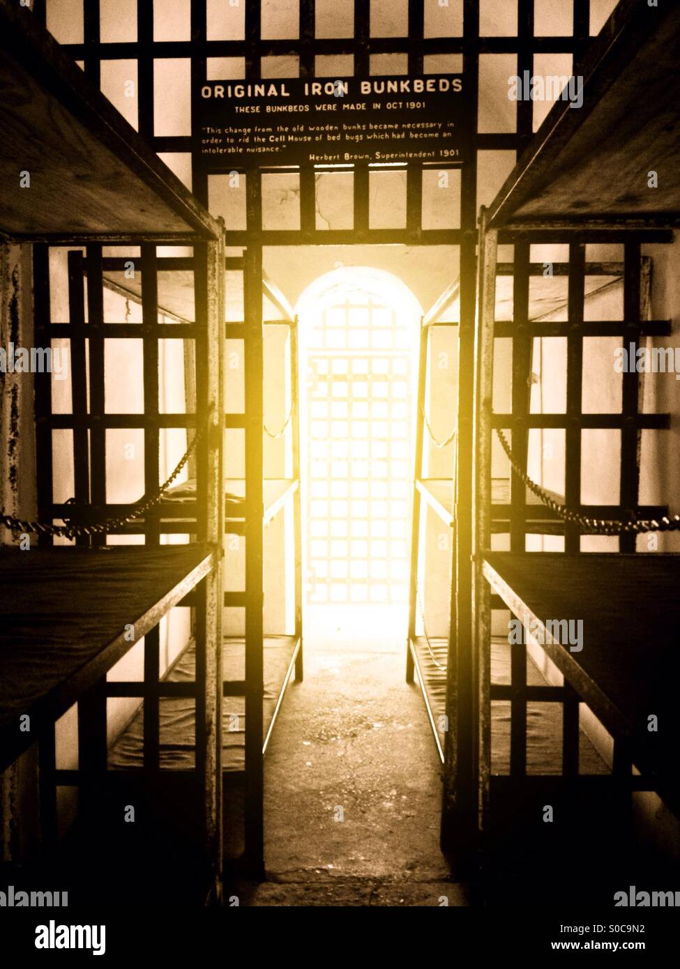 Prisoner cell in Yuma Territorial Prison, Yuma, AZ - Smartphone Captured Stock Image