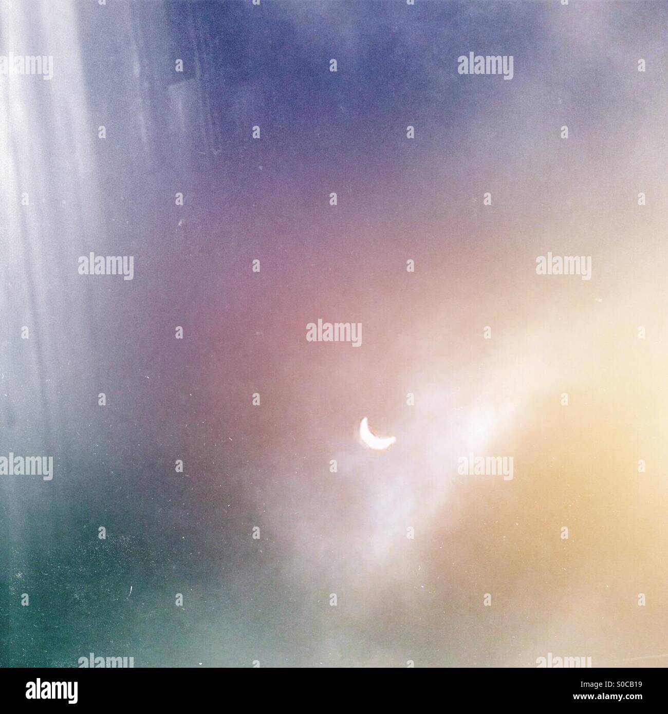 Dramatic eclipse 2015 - Smartphone Captured Stock Image