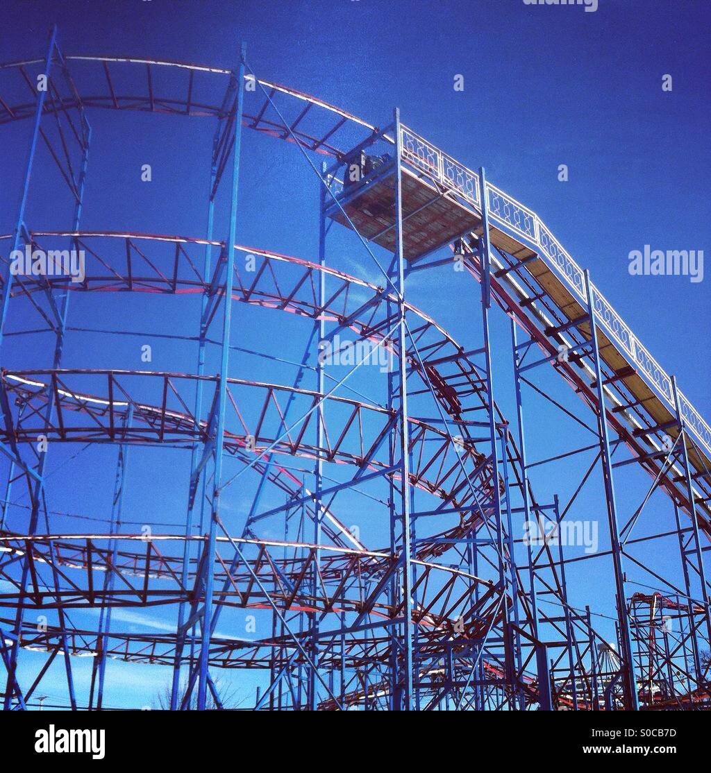 winter rollercoaster stock image