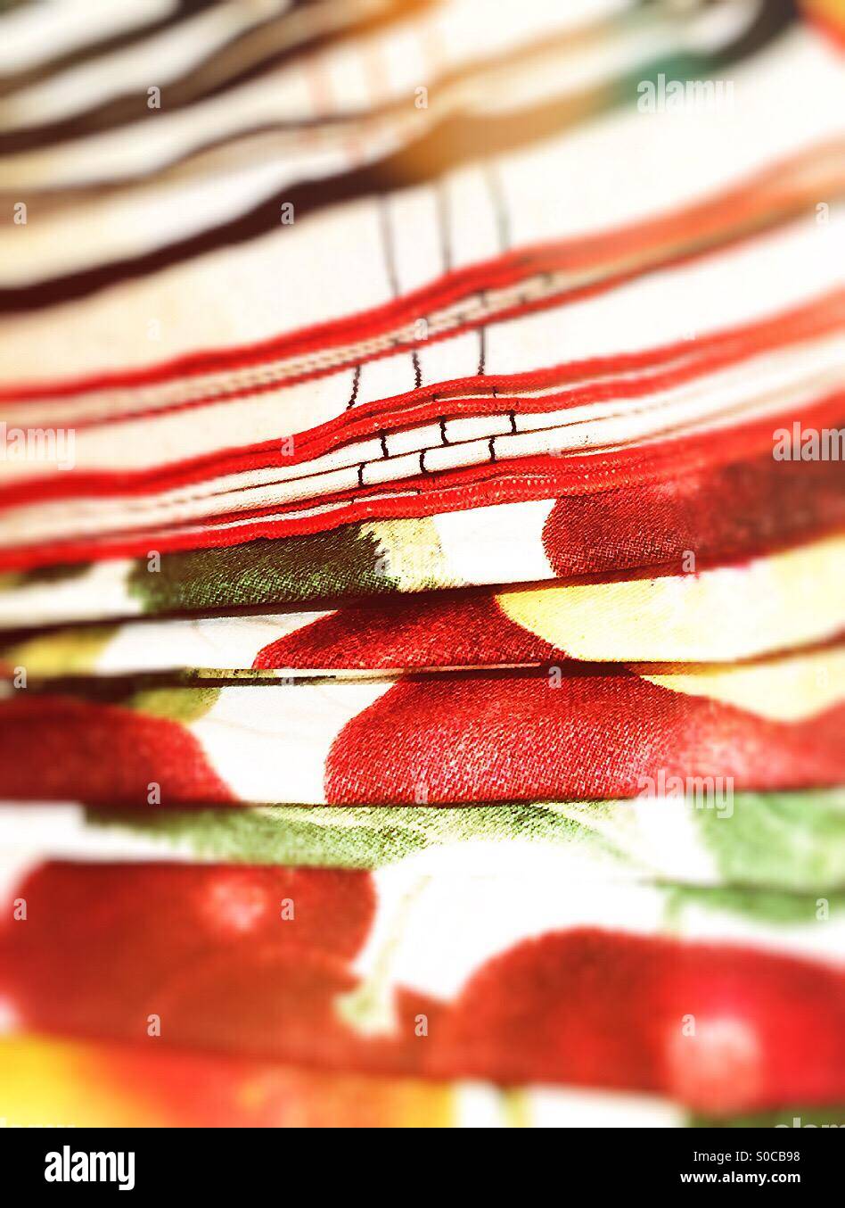 Folded fabric napkins - Smartphone Captured Stock Image