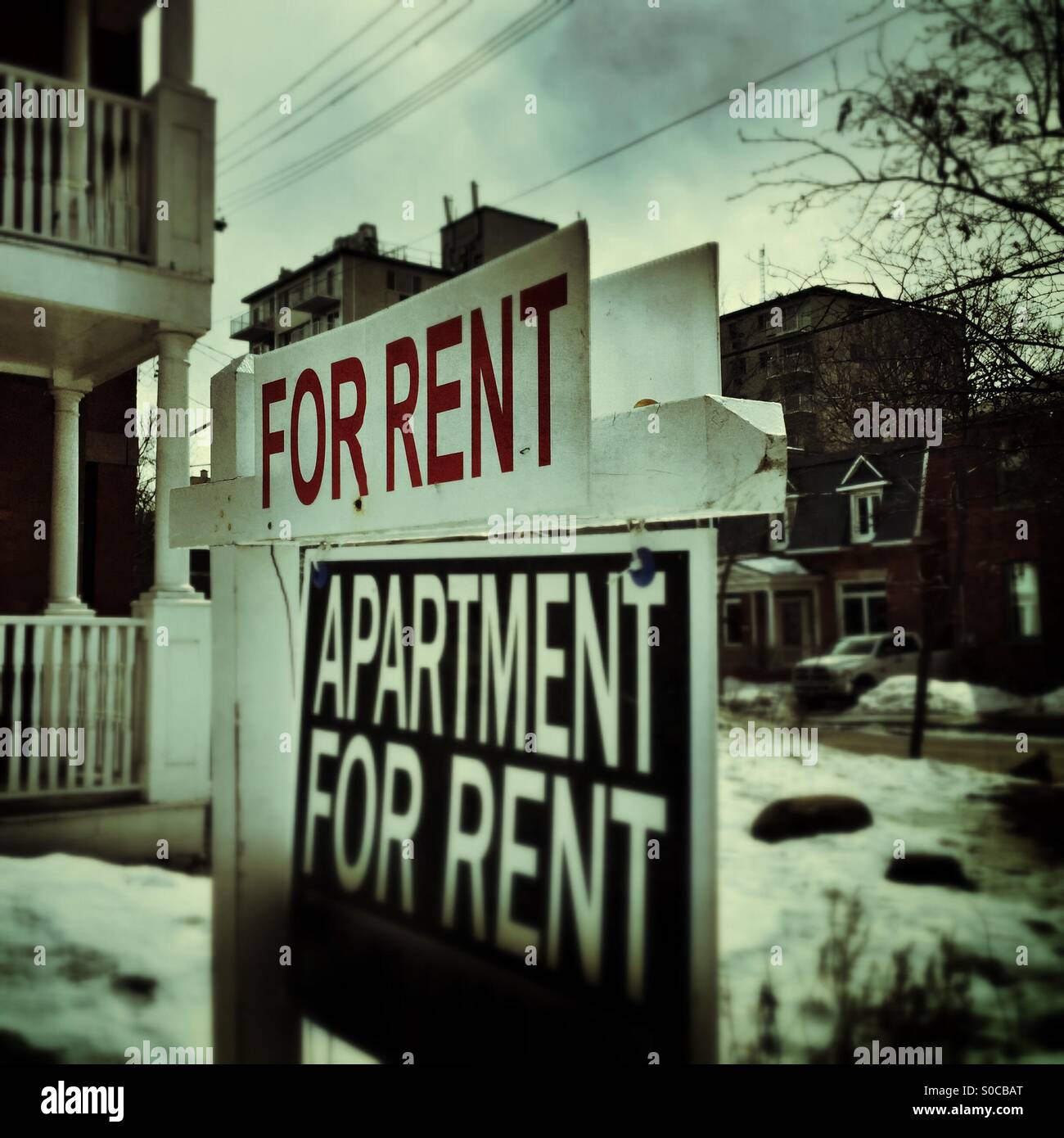 Apartment for rent sign Stock Photo