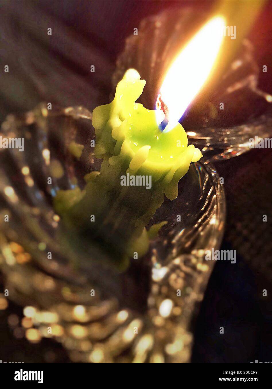 Lit candle - Smartphone Captured Stock Image