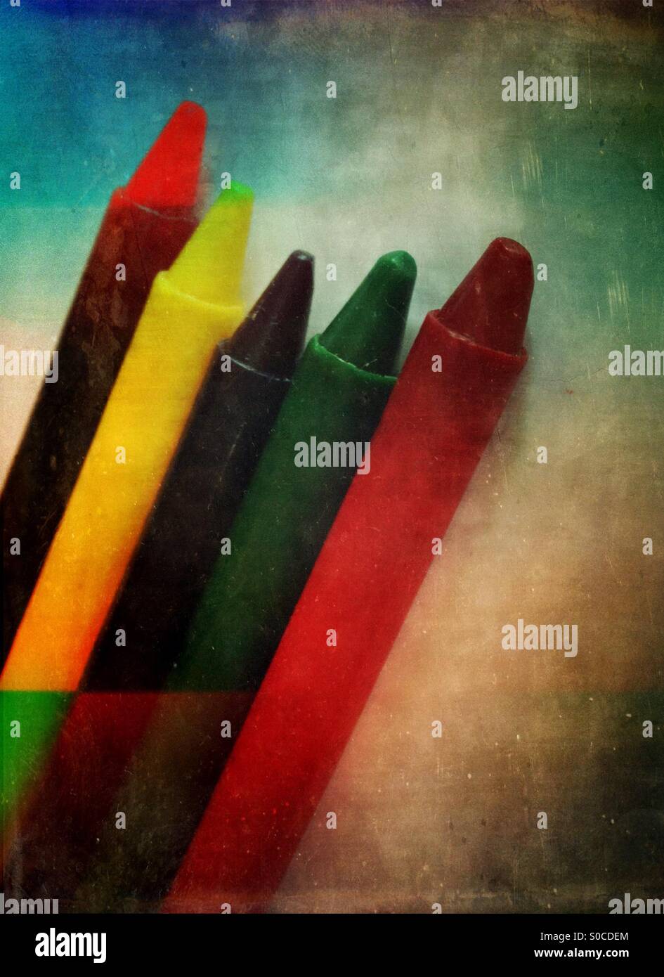 Colouring crayons - Smartphone Captured Stock Image