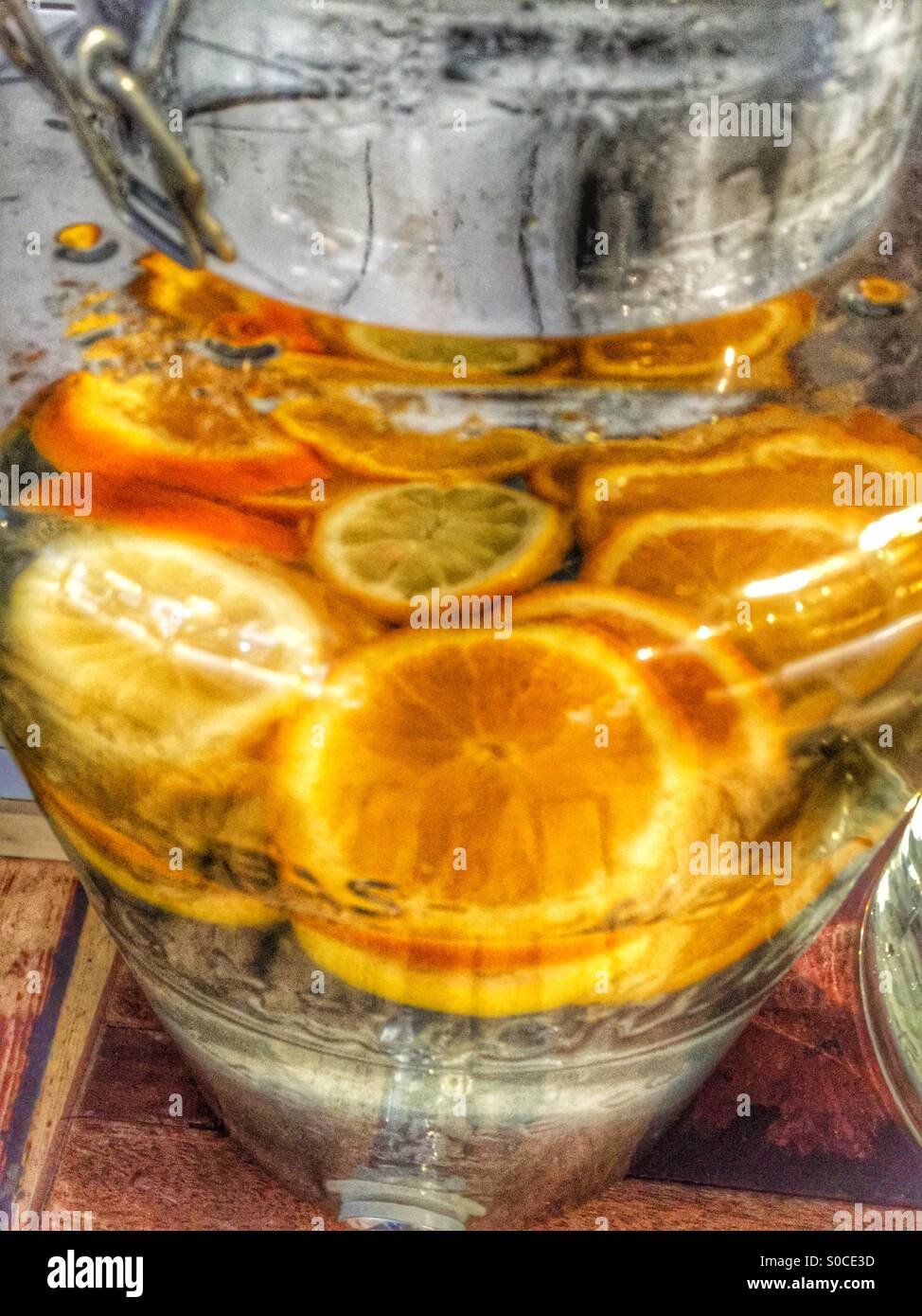 Orange water in a jar Stock Photo Alamy