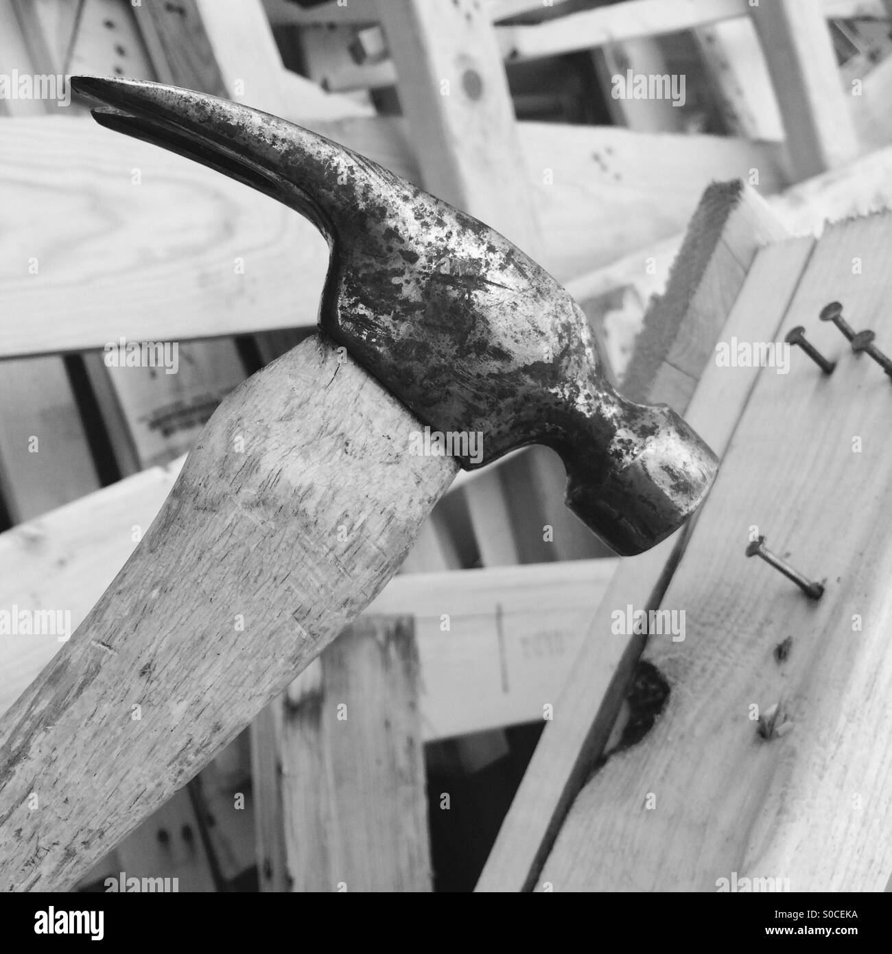 Hammer and nail Black and White Stock Photos & Images Alamy