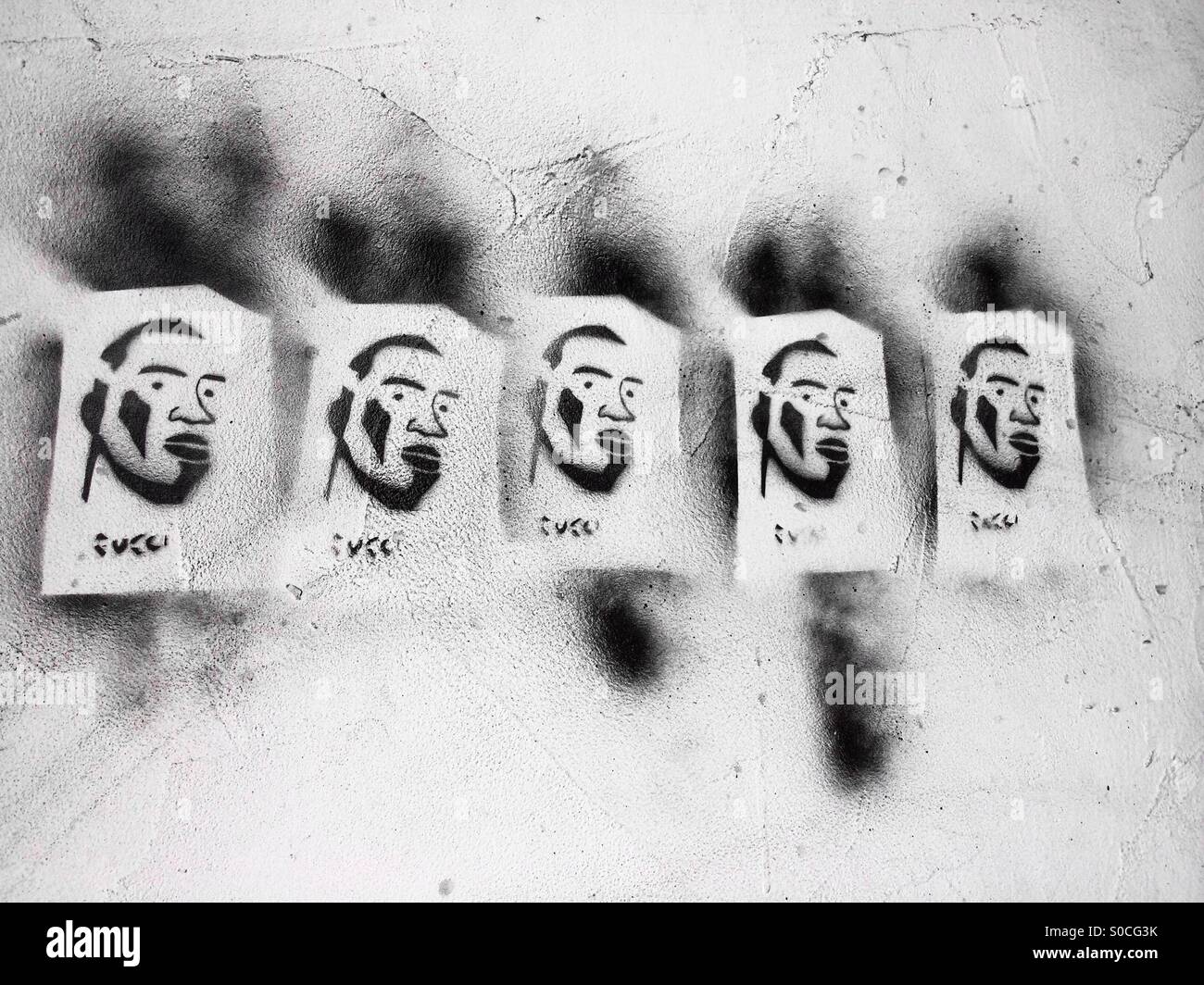 Urban stencil graffiti on a wall in California - Smartphone Captured Stock Image