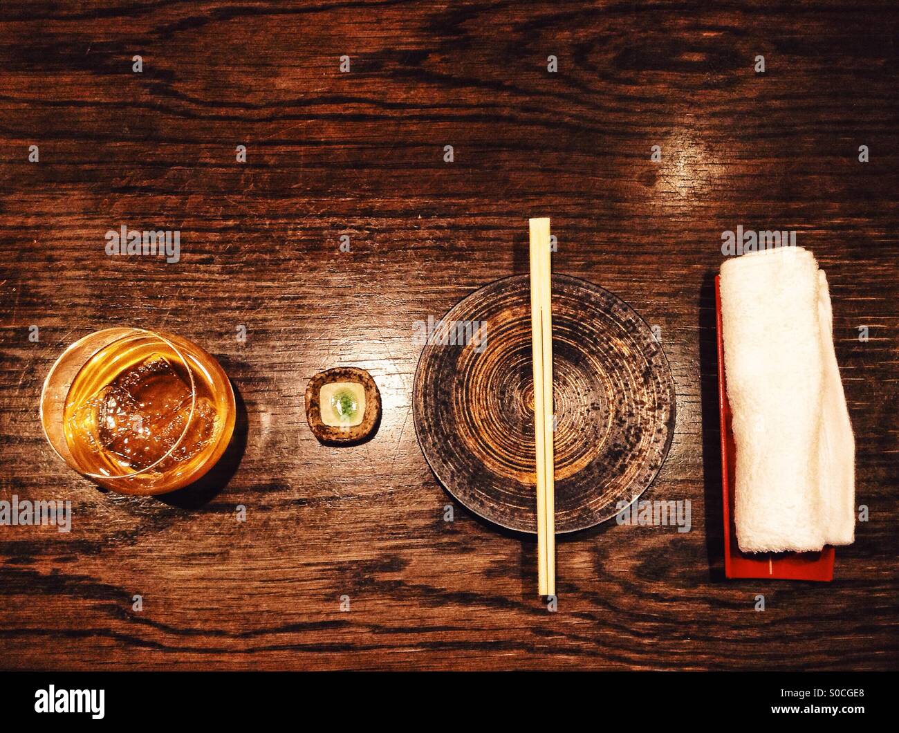 Japanese dinner table style Stock Photo - Alamy