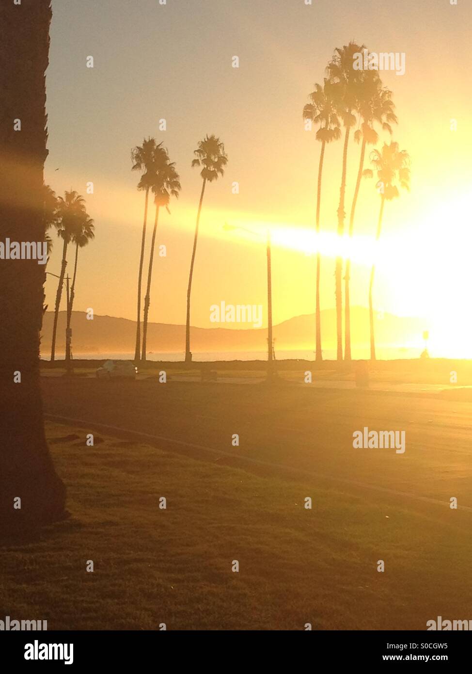 Santa Barbara California sunset Stock Photo