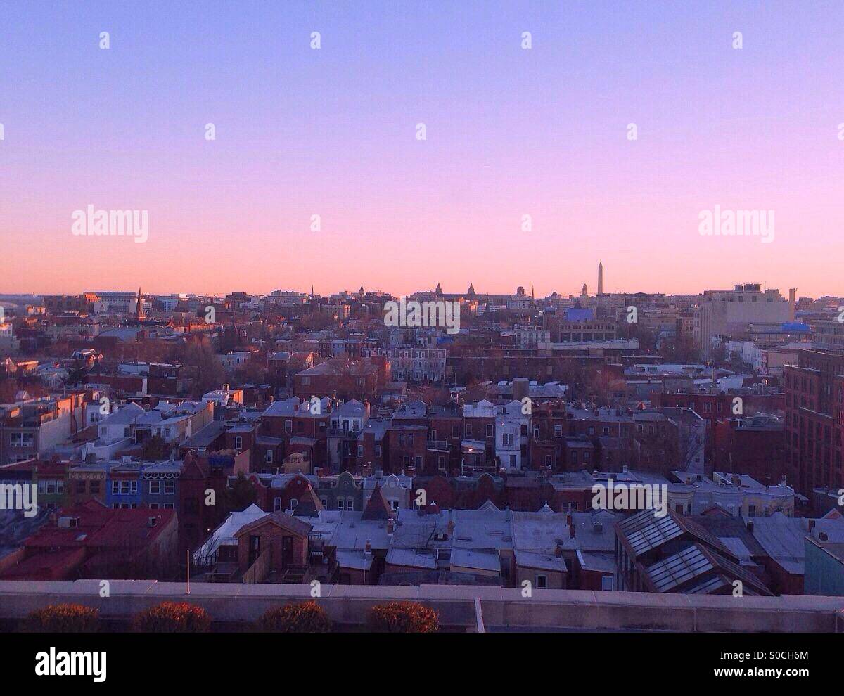 Washington DC rooftops at sunset Stock Photo Alamy