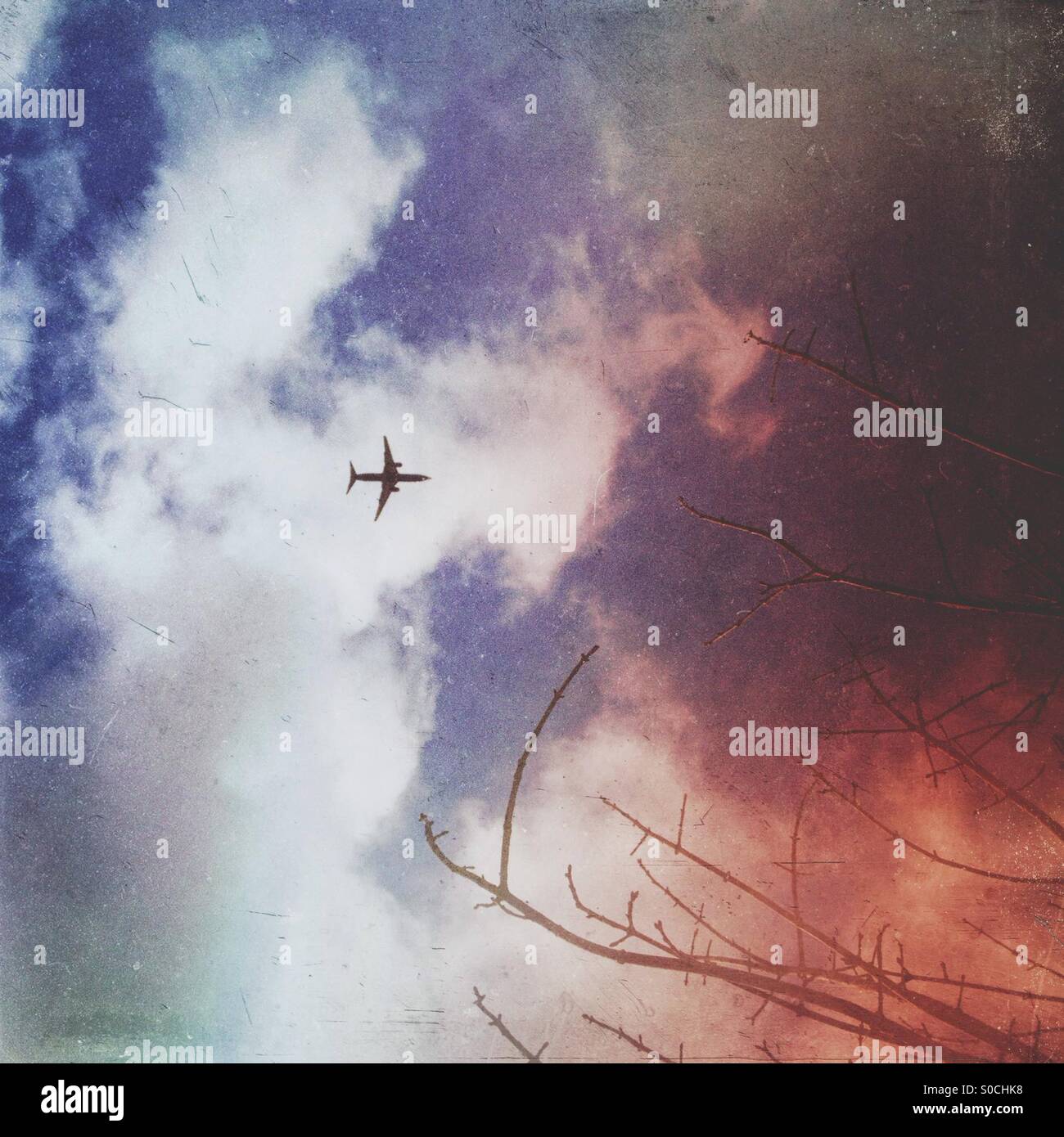 Plane in sky - Smartphone Captured Stock Image