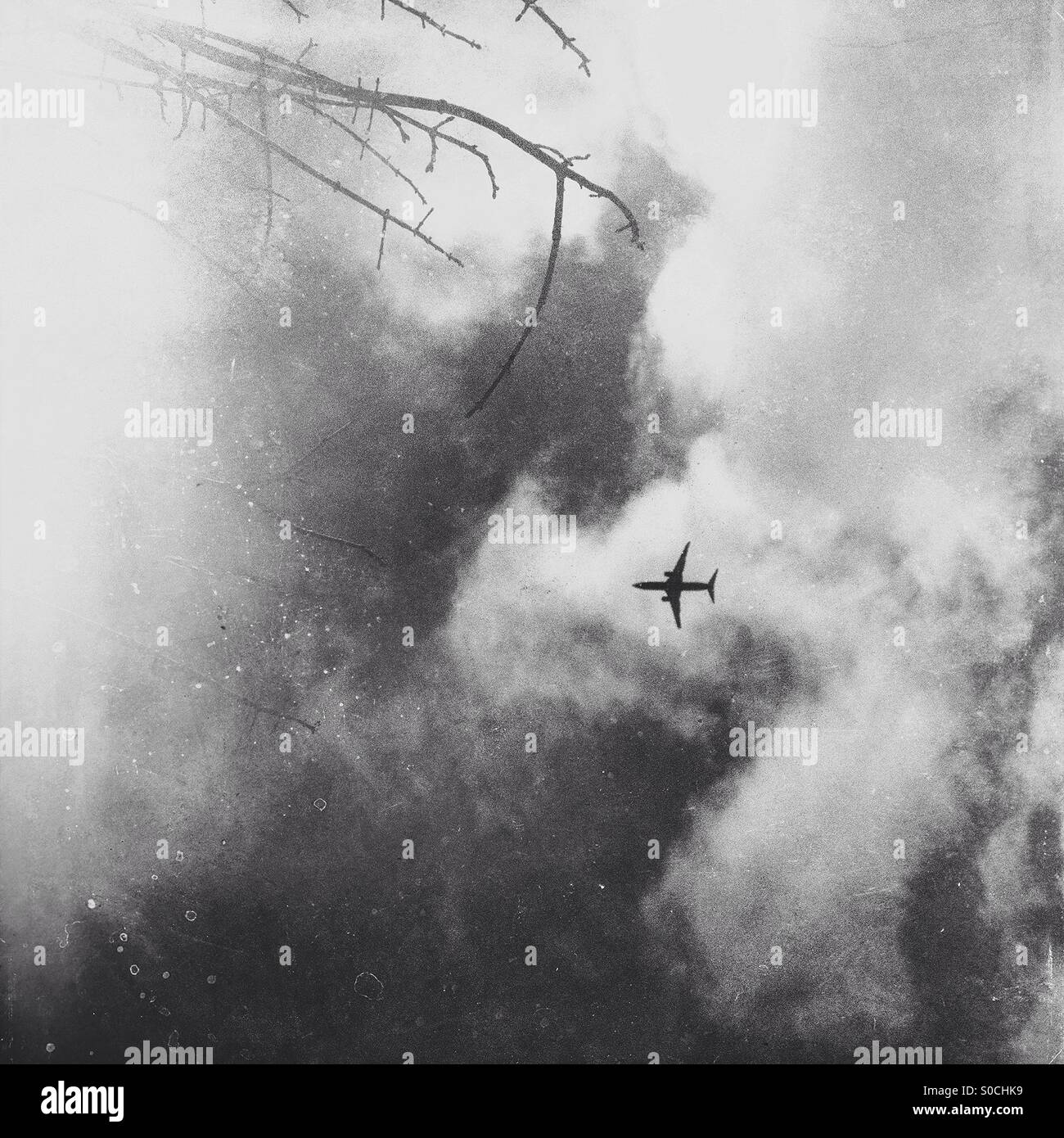 Plane in sky - Smartphone Captured Stock Image