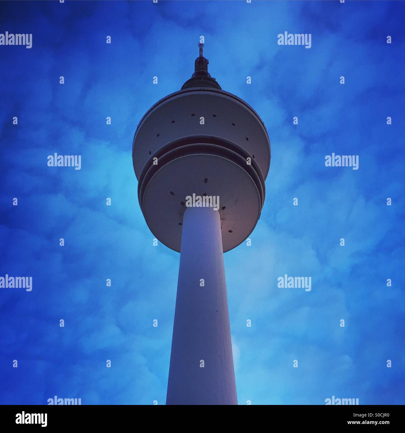 Hamburg's TV tower in front of the evening sky Stock Photo