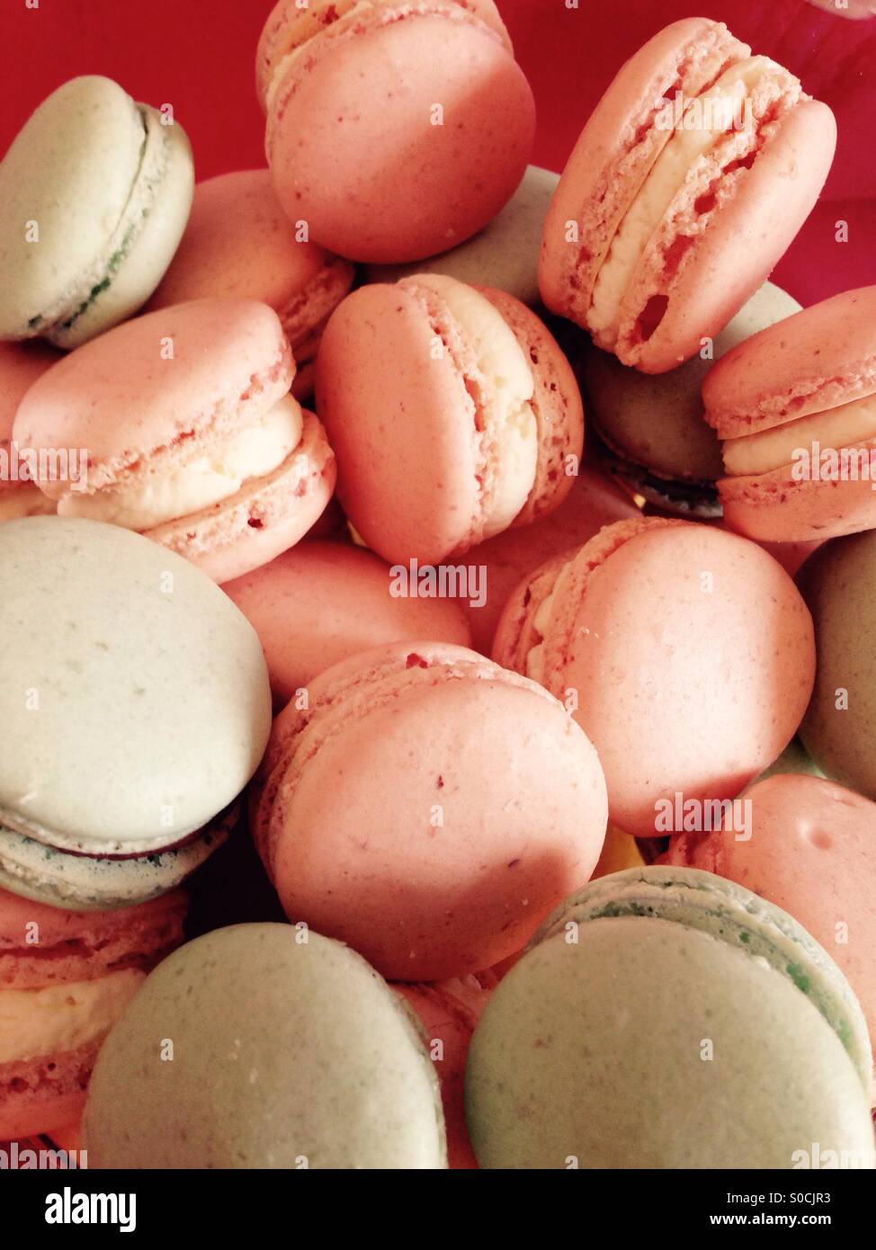 Macarons sweets close up Stock Photo