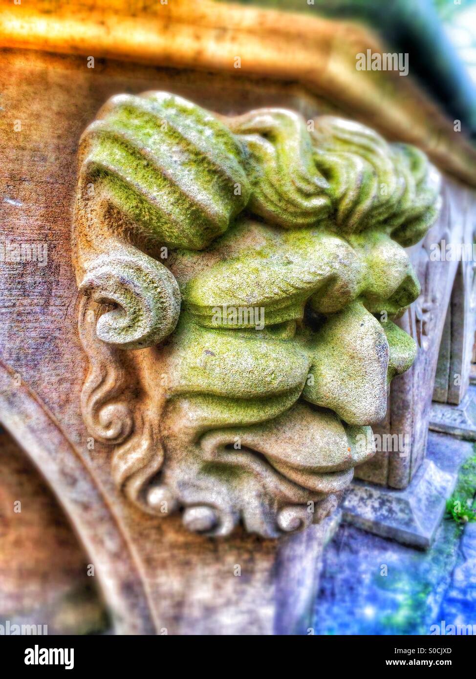 Grotesque stone carving - Smartphone Captured Stock Image Grotesque stone carving - Smartphone Captured Stock Image