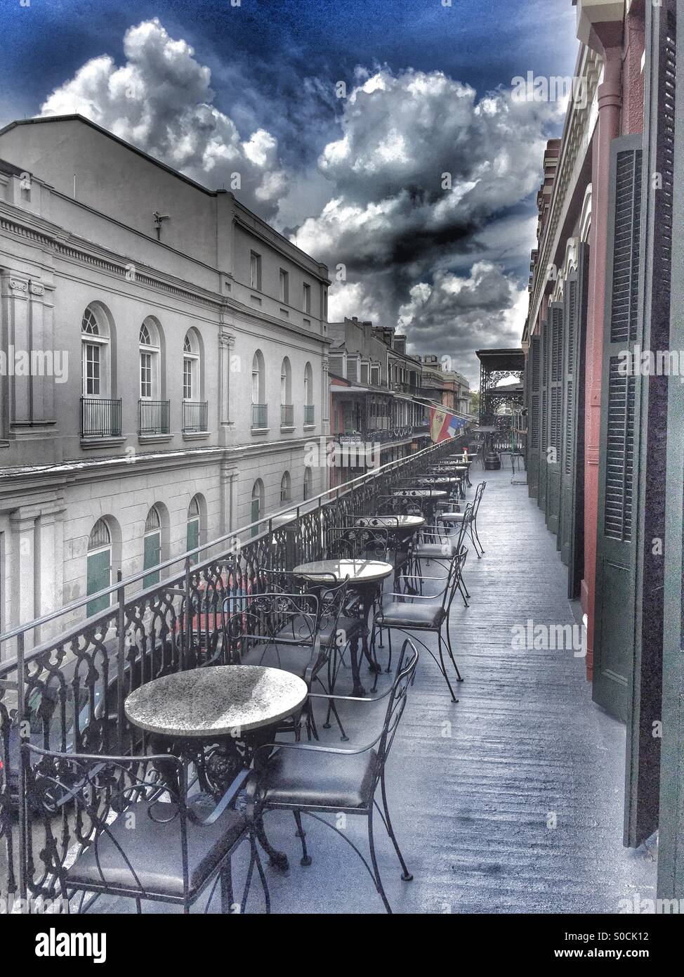 Balcony dining New Orleans Stock Photo Alamy
