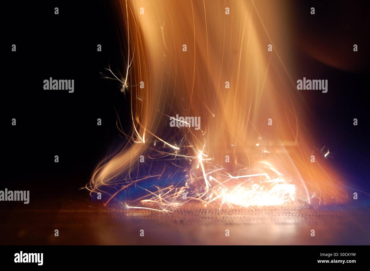 Sparks fly Stock Photo