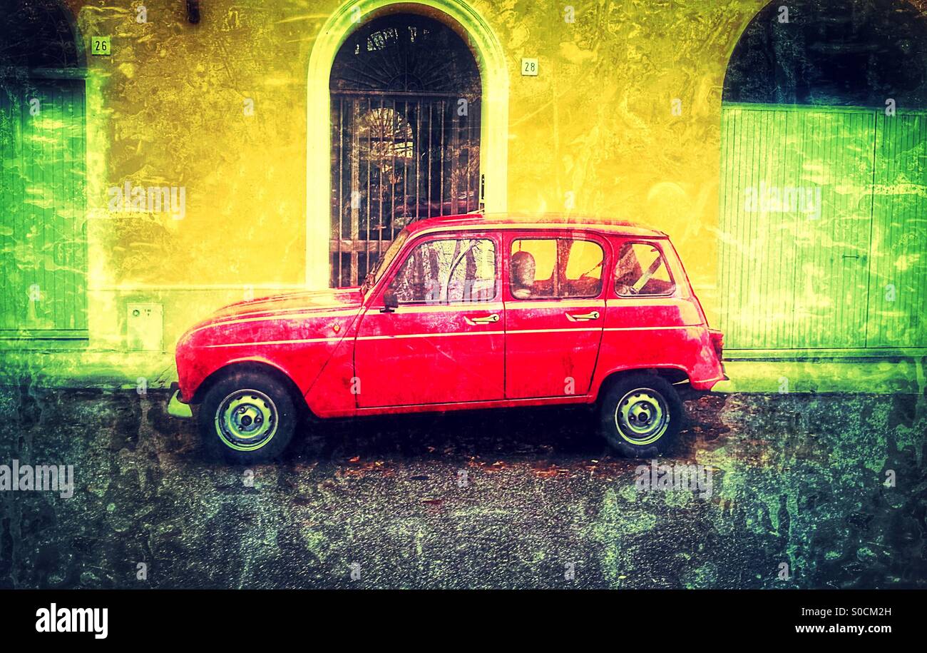 Renault 4 french classic car - Smartphone Captured Stock Image