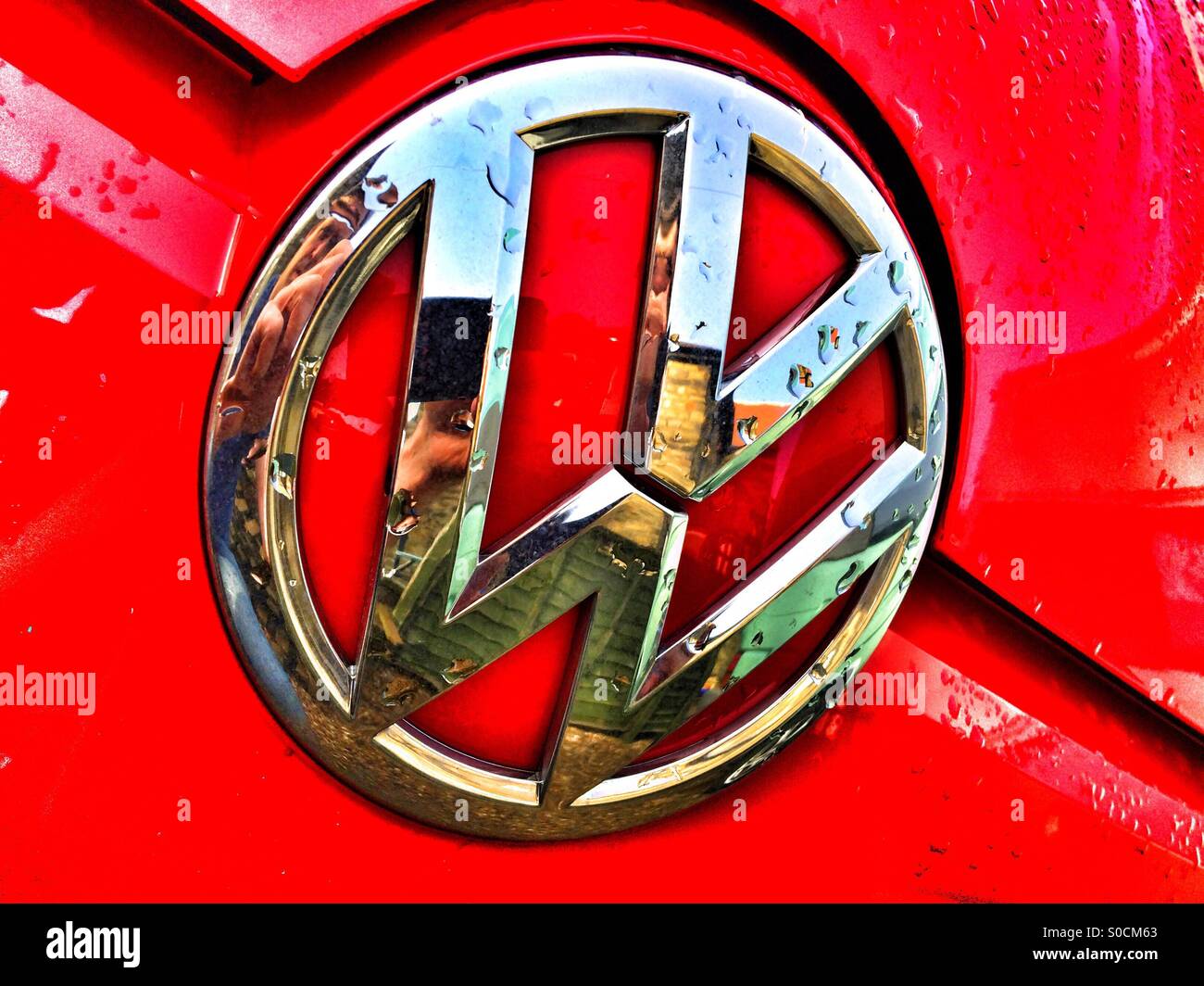 VW badge Volkswagen High Up! Stock Photo