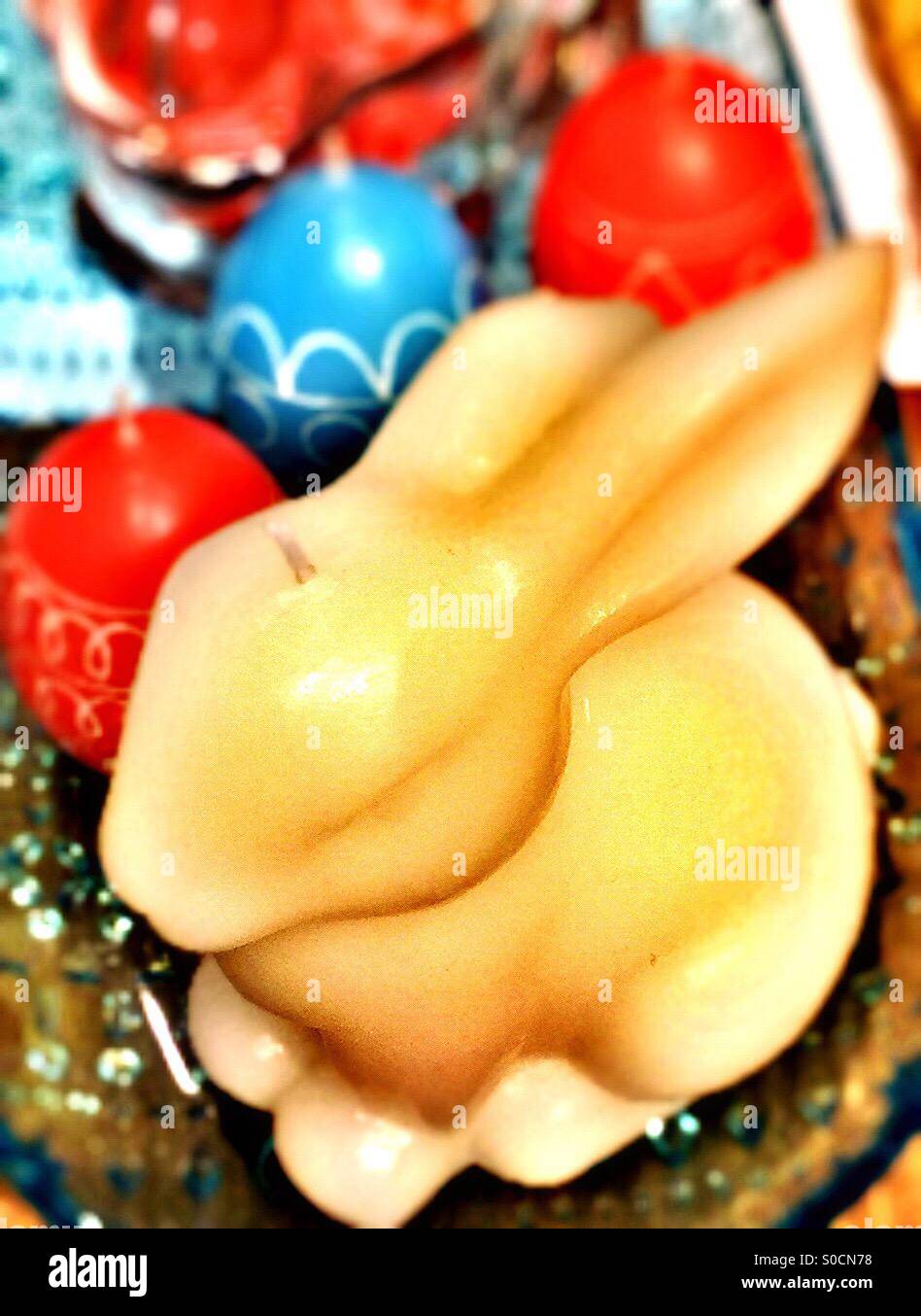 Easter candles - Smartphone Captured Stock Image