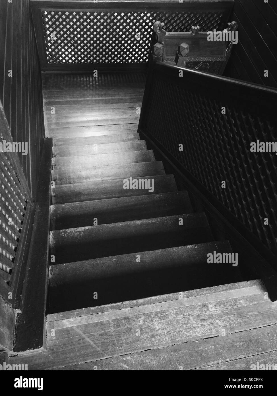 Wooden stairs Black and White Stock Photos & Images - Alamy