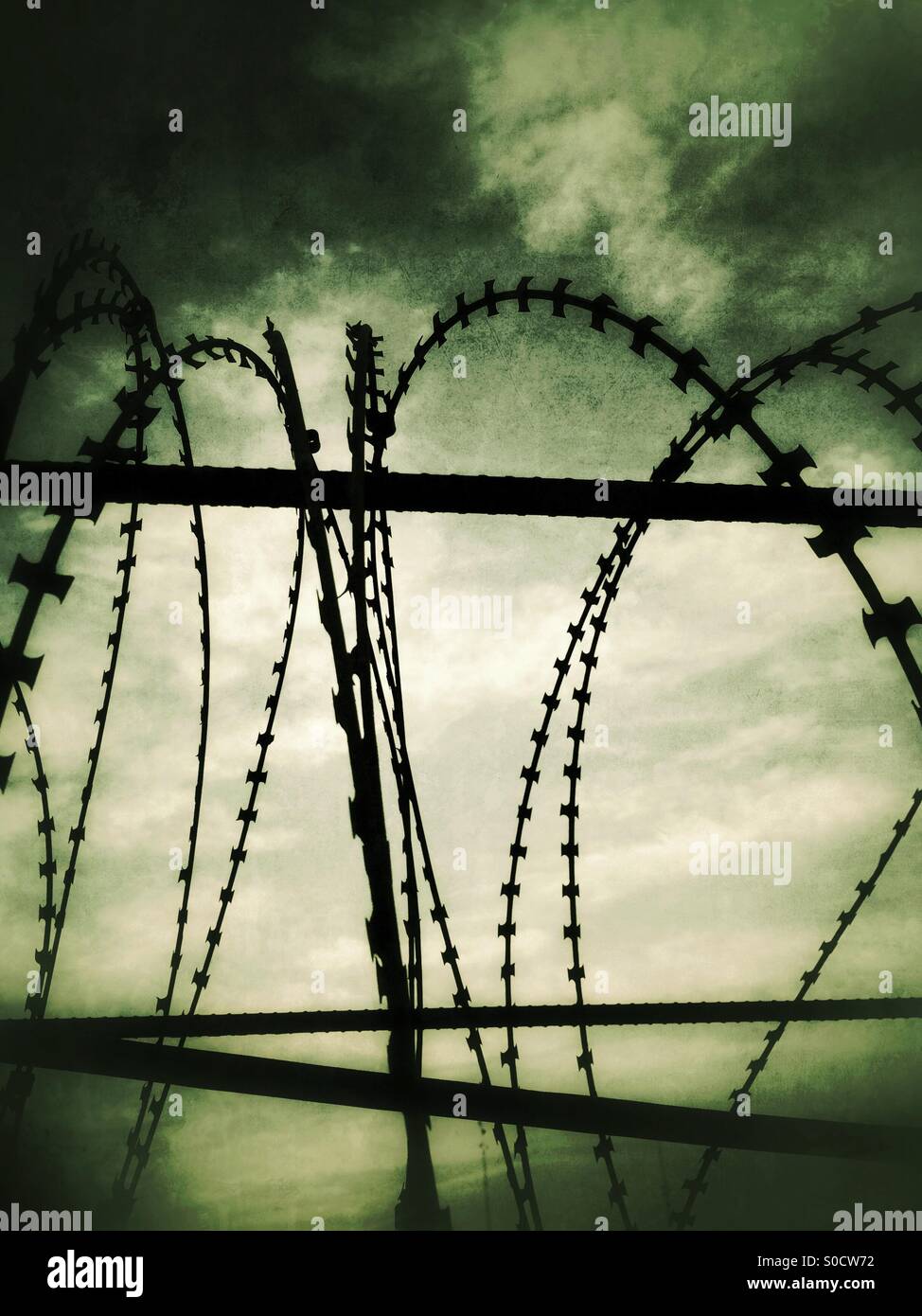 Barb wire Stock Photo