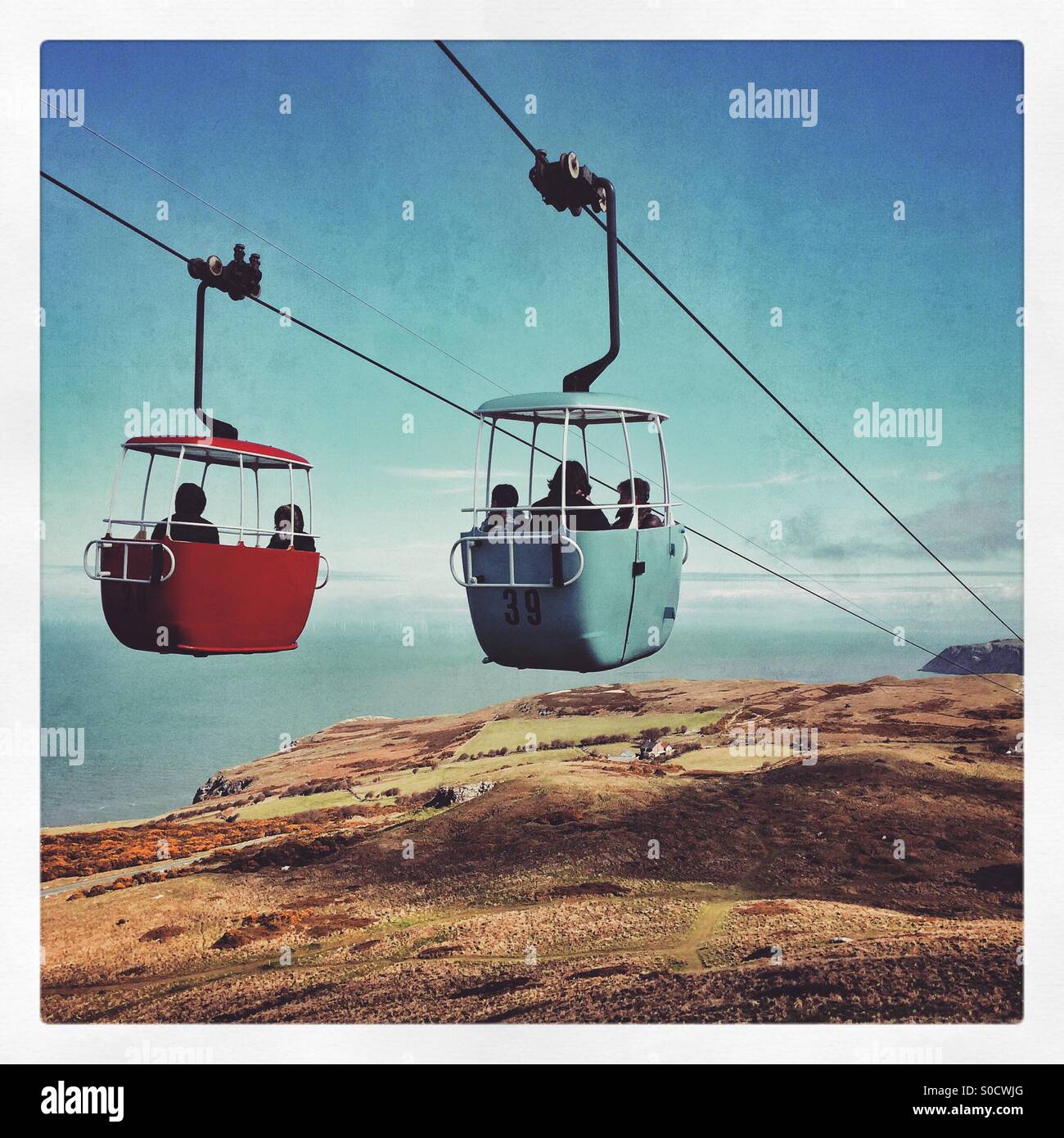 The Cable Car ride in Llandudno, Wales Stock Photo Alamy