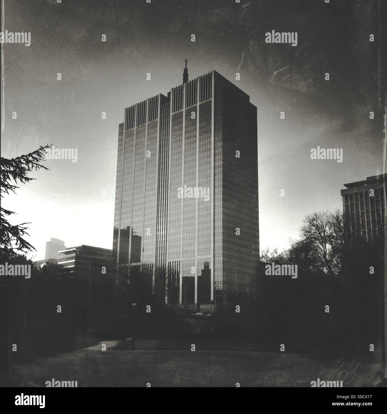 Finance tower in Brussels, Belgium - Smartphone Captured Stock Image