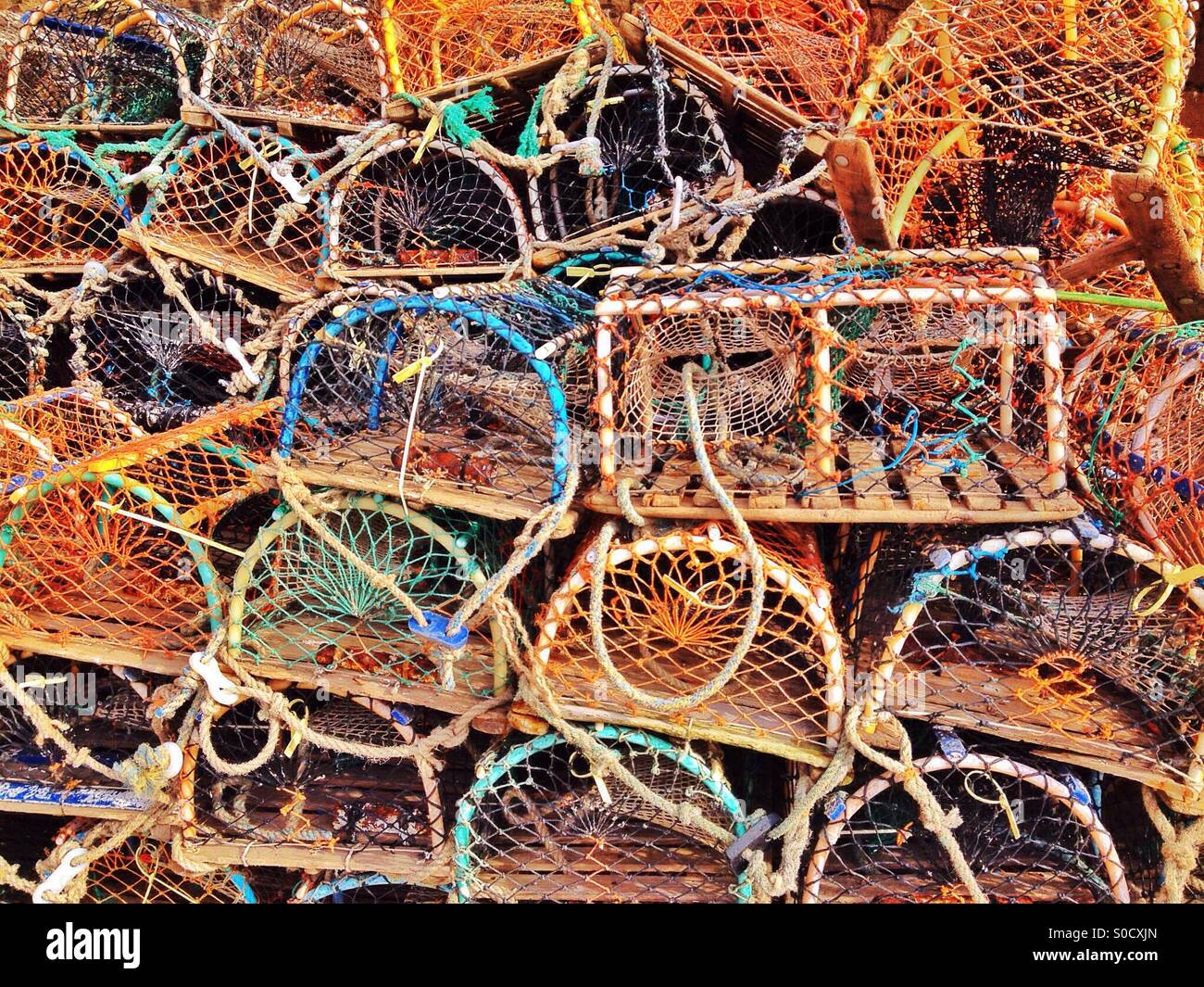 Lobster pots - Smartphone Captured Stock Image