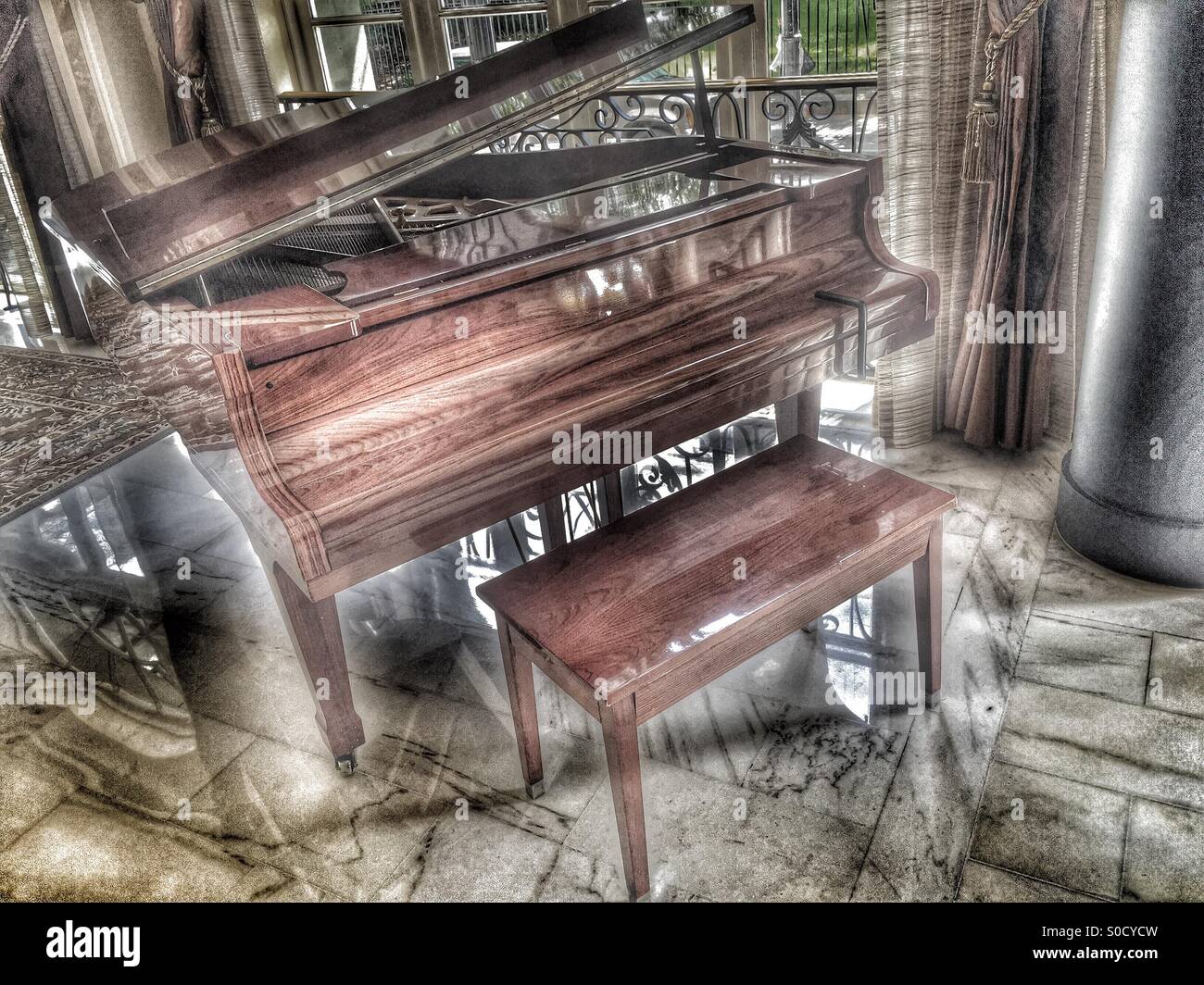 Hotel lobby Piano Stock Photo Alamy