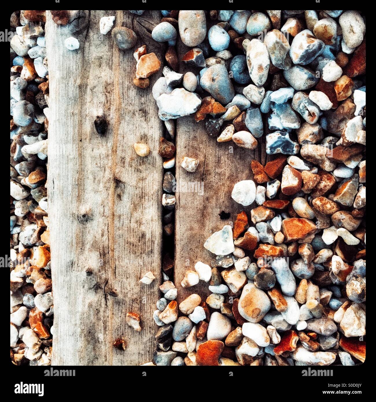 Beach steps and stones abstract. - Smartphone Captured Stock Image