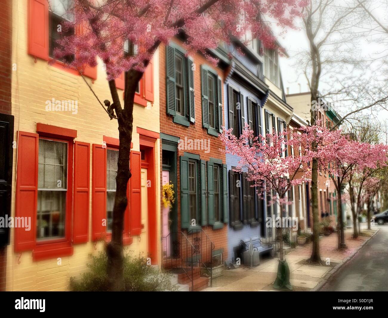 Filters Square neighborhood Philadelphia PA - Smartphone Captured Stock Image