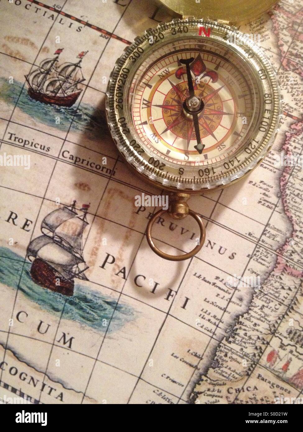 Compass And Chess On Old Map Stock Photo, Picture and Royalty Free Image.  Image 41531877.