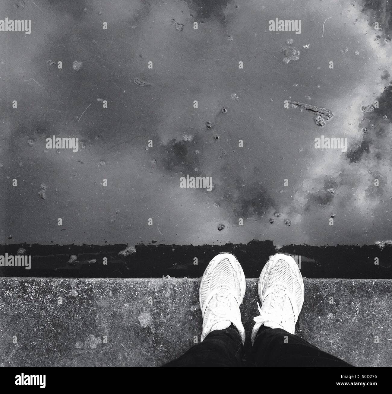 Looking down into a pond - Smartphone Captured Stock Image