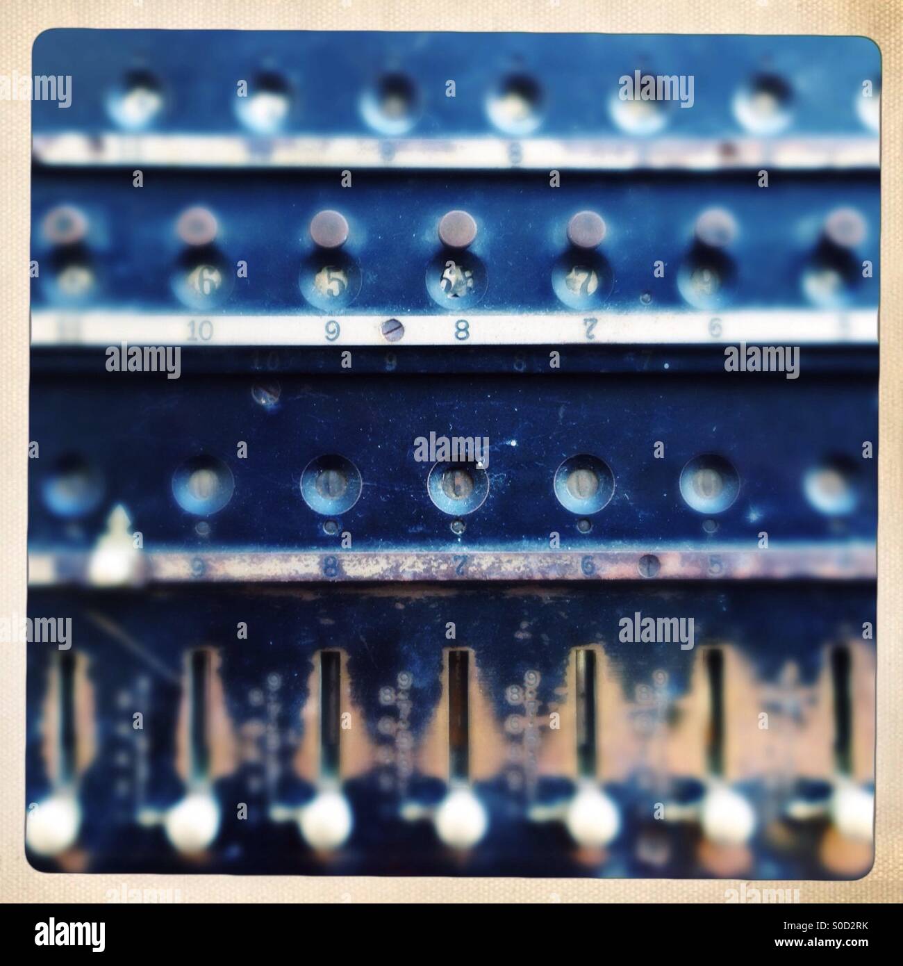 retro calculating machine - Smartphone Captured Stock Image