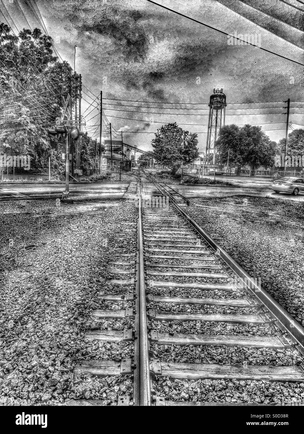 City Railroad Crossing Stock Photo Alamy